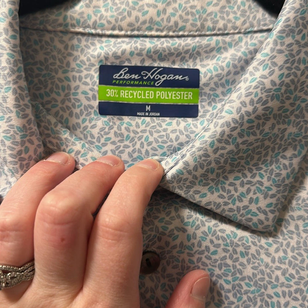 🩵Ben Hogan Men’s Grey/Blue Performance Golf Polo Sz M - Picture 2 of 5